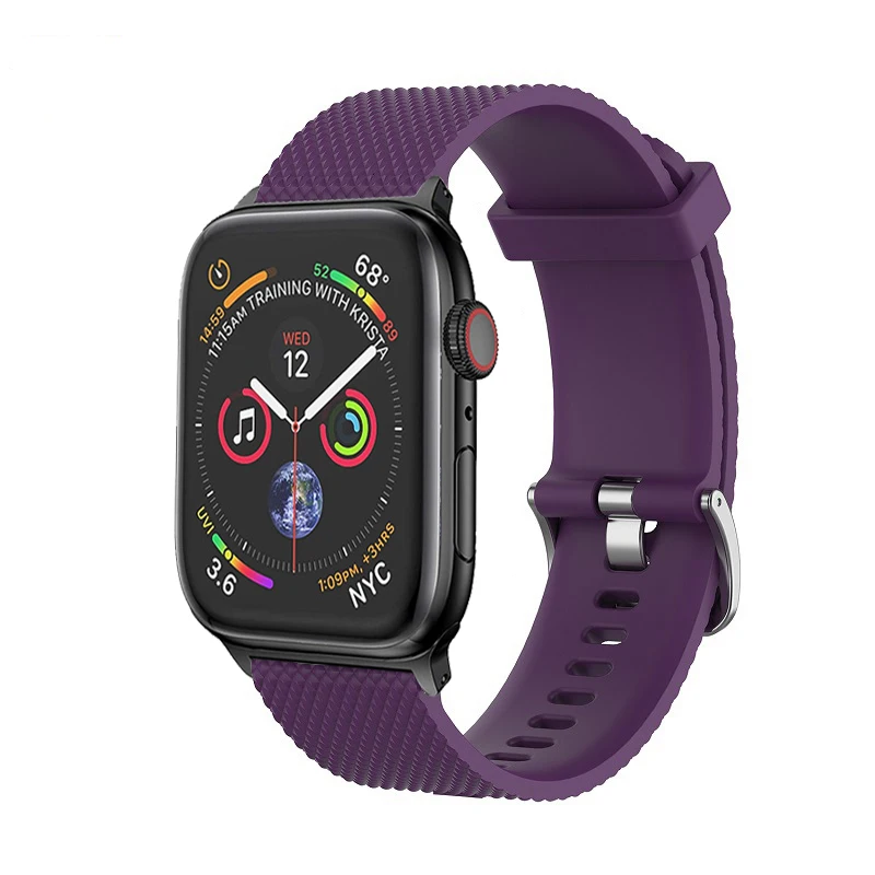 Текстурированный силиконовый ремешок для Apple watch iWatch серии 1 2 3 4 спортивный браслет ремешок для 5 38 мм 42 мм 40 мм 44 мм ремешок