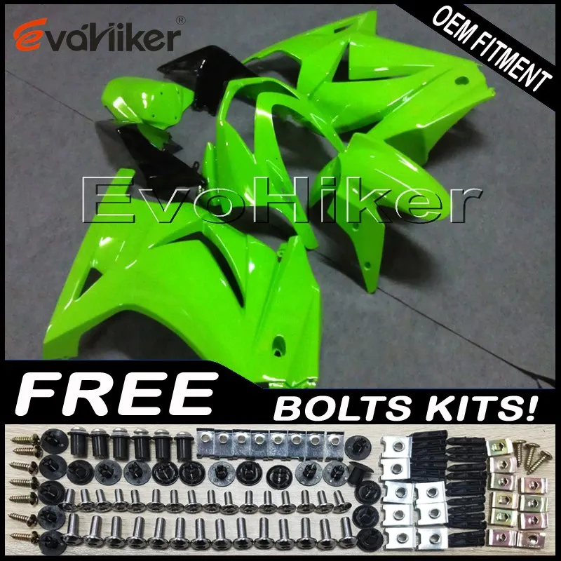 Пользовательские мотоцикла хомут для ZX250R EX250 2008 2009 2010 2011 2012 ABS Двигатель листовой металл комплект литья под давлением черный+ подарки - Цвет: Y