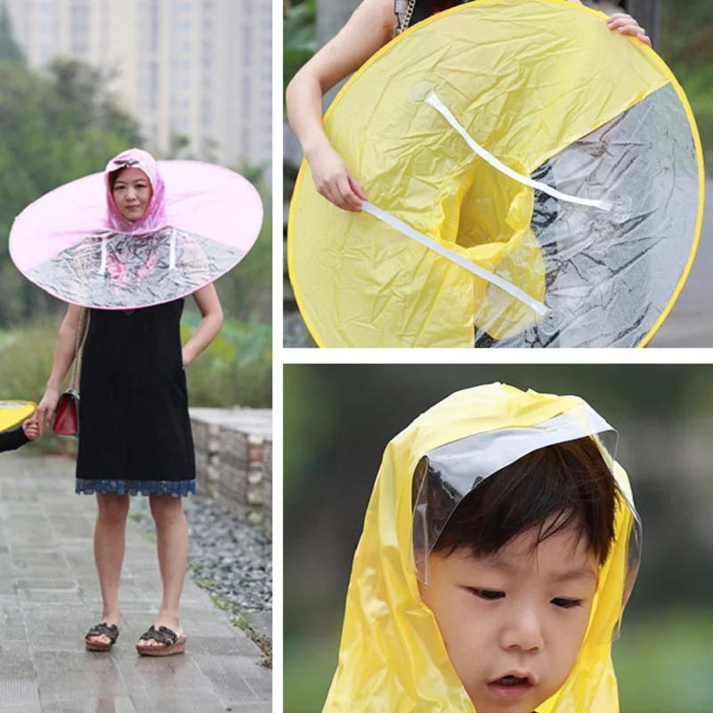 Забавный креативный плащ шапка-зонтик шапка уличная детская дождевик для взрослых Прозрачные Зонтики New Qgnv
