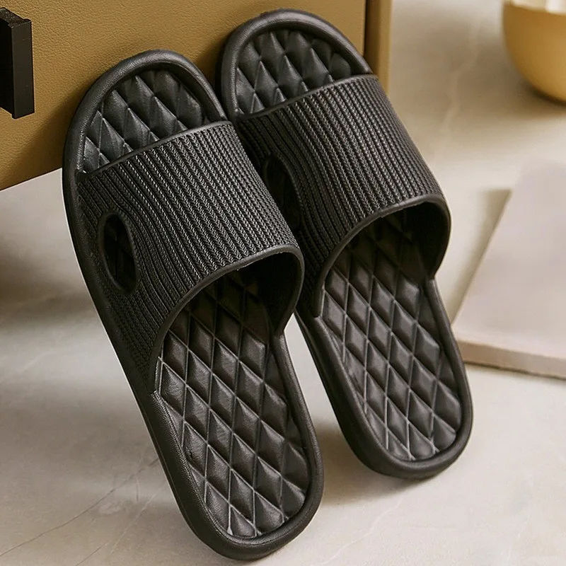 Quick-drying Bathroom Shower Slippers Women Non-slip Sandals Thick Sole House Slippers Men Footwear Summer Couple Beach Shoes best indoor shoes for plantar fasciitis Indoor Slippers