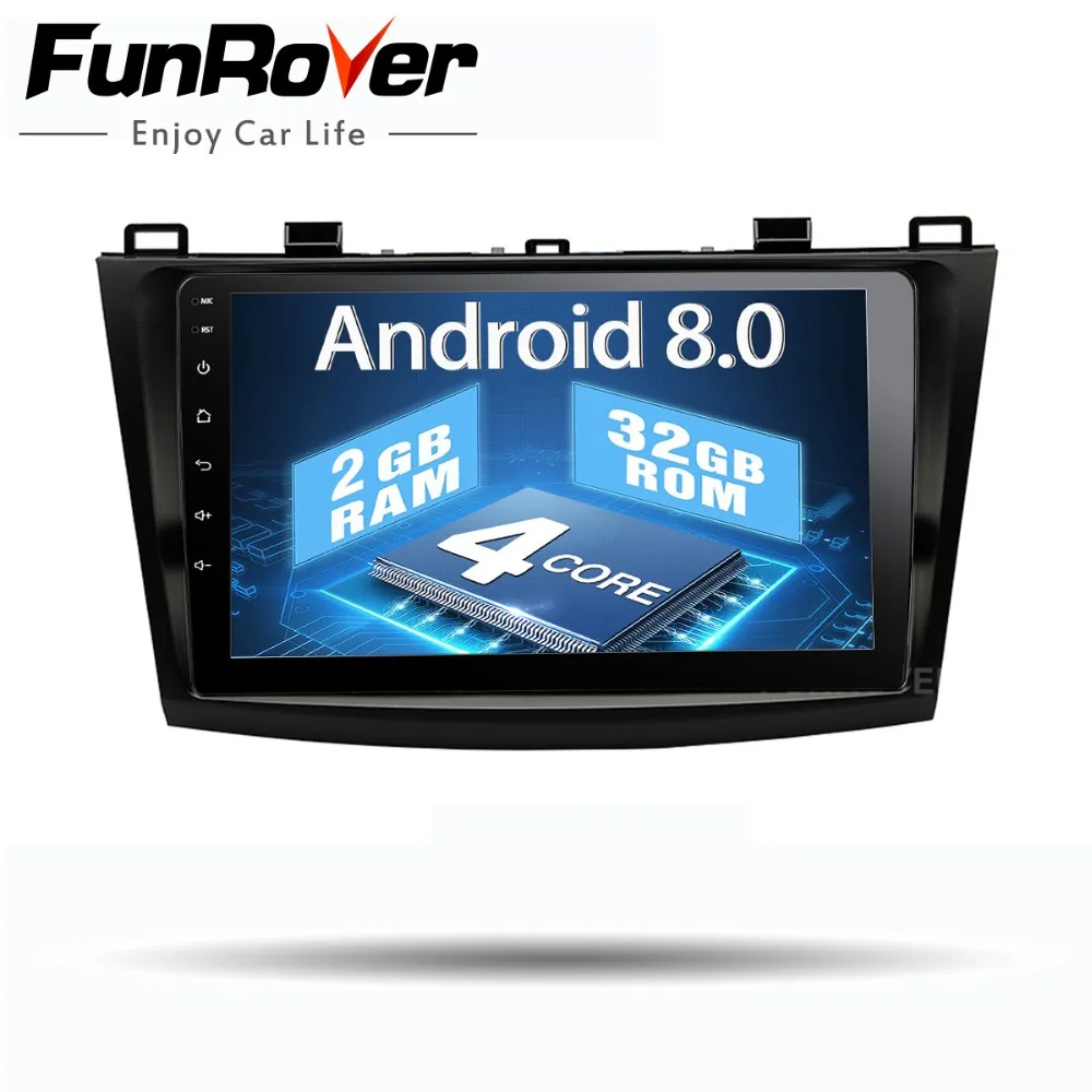 Funrover 2 din Android 8 0 автомобильный dvd плеер для Mazda 3 Axela 2010 2012 2013 Авторадио GPS навигация