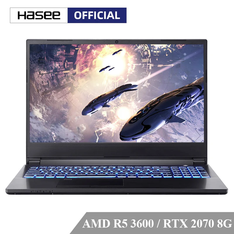 Ноутбук Hasee M7 E6S3 для игр (AMD Ryzen 5 3600 + RTX2070/16 ГБ ОЗУ/512SSD/15,6 дюйма