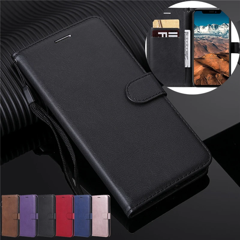 

Flip Wallet Case For iPhone 11 Pro Max Xs Xr X 5 5S SE 6/6S/7/8 Plus Case Retro Soft Silicone Leather Stand Cover With Lanyard