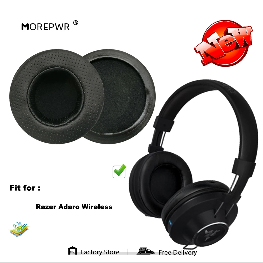 

Morepwr New Upgrade Replacement Ear Pads for Razer Adaro Wireless Headset Parts Leather Cushion Velvet Earmuff