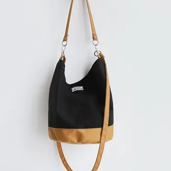 

MOLAVE Handbags New Fashion Canvas Shopping bag Female Messenger Shoulder Bag Literary Wind Cloth Bucket Bag handbags luxury Jun