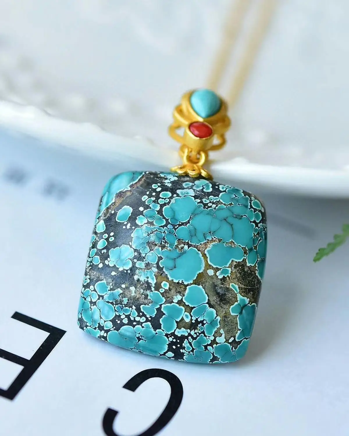 

Genuine Natural Green Turquoise Women Men Pendant Crystal 24x23x7mm Rectangle Jewelry Rare Reiki Healing Stone Necklace AAAAA