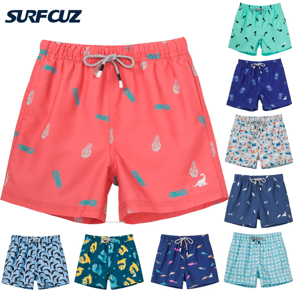 SURFCUZ Boys Quick Dry Beach Swim Shorts Bathing Suit Swimwear For Children 3-12 Years boys beach shorts