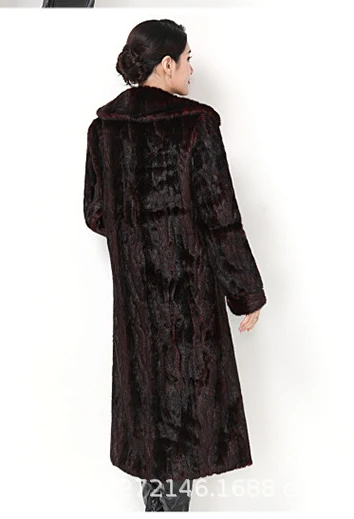 Модное пальто из искусственного меха для мамы черная, винно-красная, 5XL, плюс размер, Тонкая зимняя новая Корейская куртка с длинным рукавом для отдыха из искусственного меха, feminina LR454