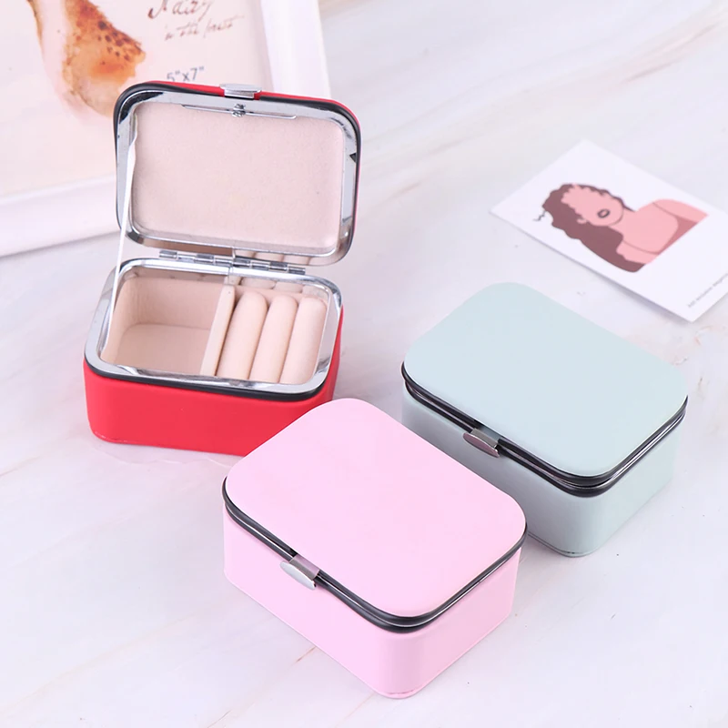 1pc PU Leather Jewelry Organizer Boxes Display Portable Travel Case for Women Girls