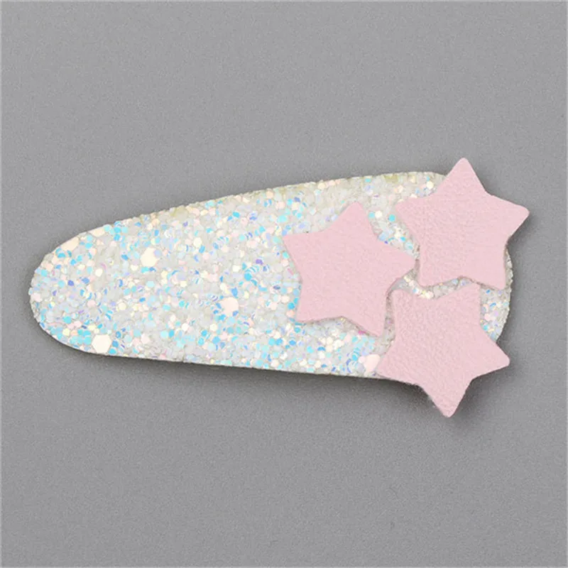 Pink Заколки для волос со звездами для девочек, заколки для волос, заколки для волос, цветные металлические заколки для маленьких детей, стильные аксессуары для девочек - Цвет: Pink
