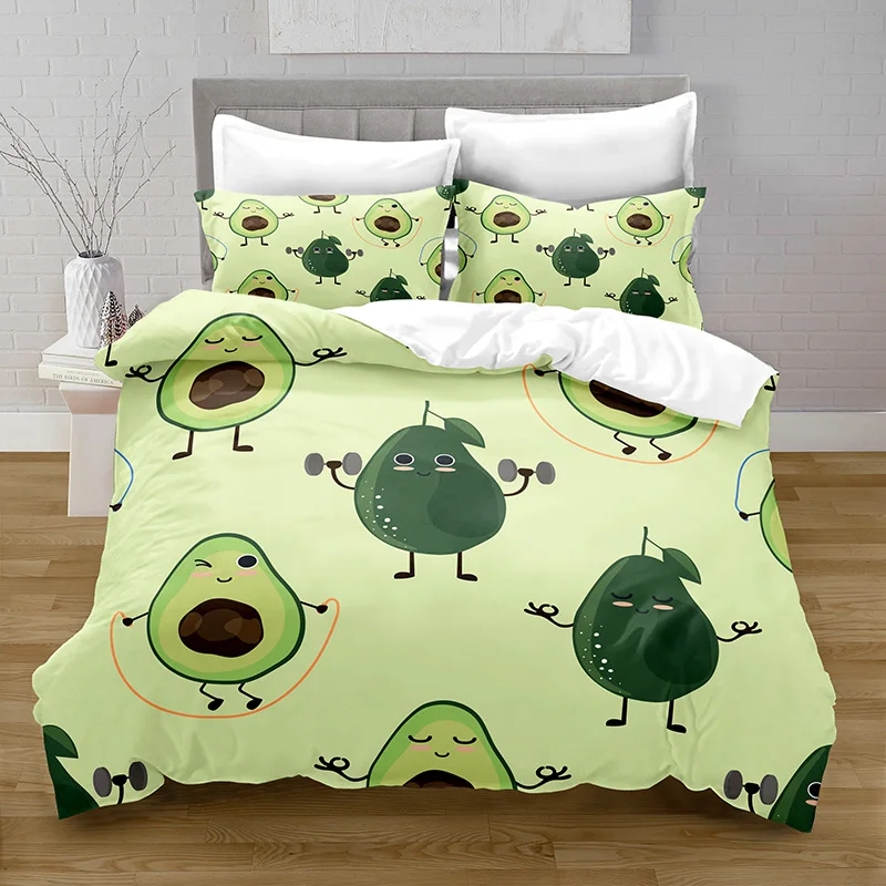 

3D Printing Fruit Duvet Cover with Pillowcase Bedroom Decoration Kawaii Bedding Queen Bedding Bedroom Set King Size Bed