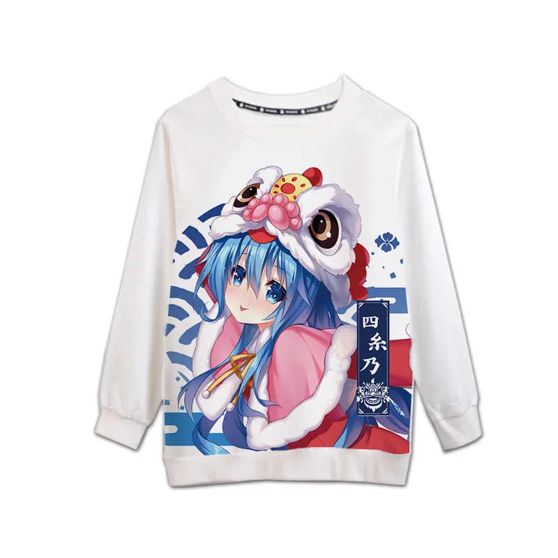 DATE A LIVE Cheongsam тема Косплей повседневные толстовки Толстовка Осень Зима мужские и женские пуловеры, пальто, топы - Цвет: Himekawa Yoshino