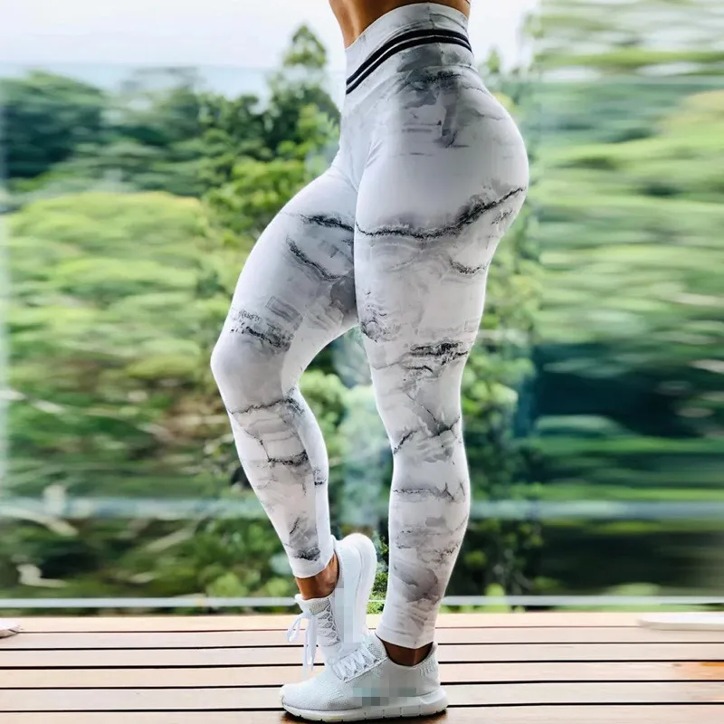 Marble Print Gym Leggings