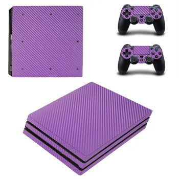 

Purple Carbon Fiber Style Skin Sticker for PS4 Pro Console And Controllers Decal Vinyl Skins Cover Style 0547
