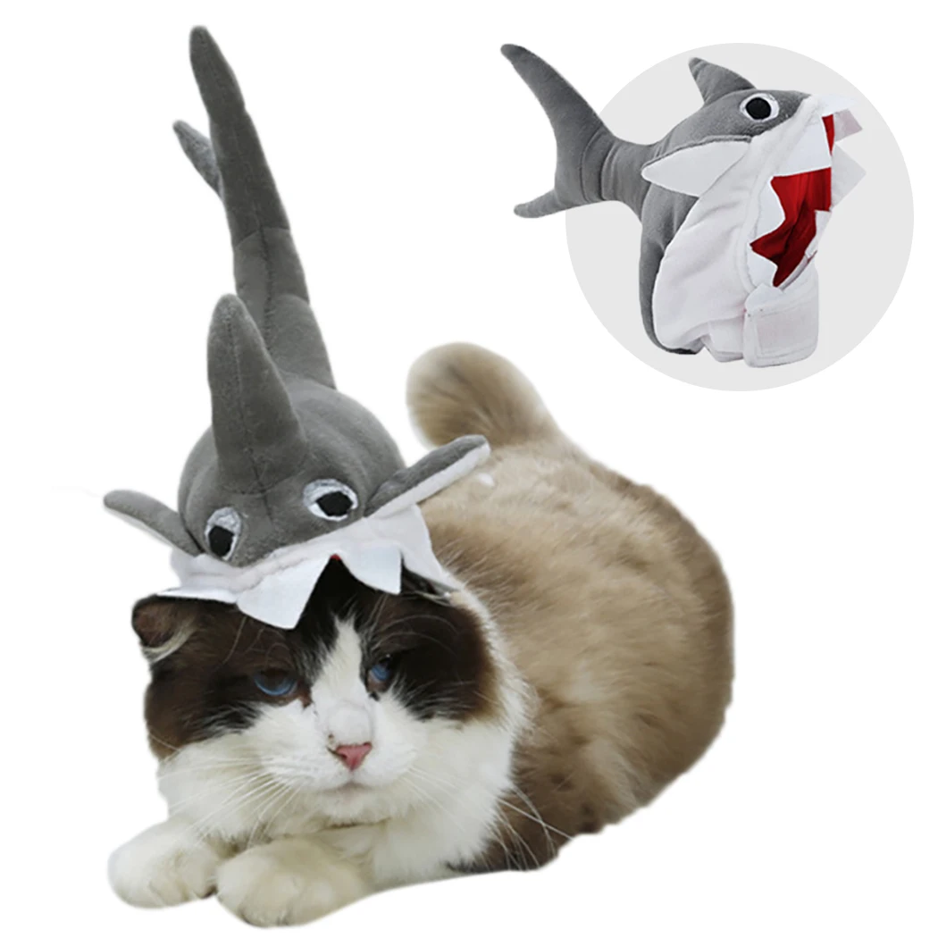 

Pet Hat Fashion Cute 3D Shark Adjustable Fastener Tape Cat Dog Hat Pet Costume Hat Pet Clothing Accessories For Party Cosplay