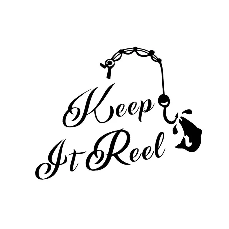 

16*10.8CM Funny Keep Reel Fish Vinyl Car Sticker Handsome And Cool Stickers car stickers to cover scratches