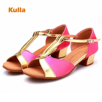 

Children Dance Shoes Satin PU Child's Performance Salsa modern Jazz Dancing Shoes For Girls Women Sports Shoes Sandals Size25-41