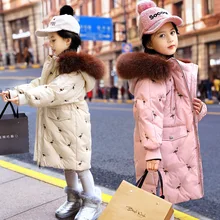 Новая одежда для маленьких девочек зимняя куртка детская верхняя одежда и пальто для девочек, модная теплая детская одежда с мехом 8 Jaqueta De Inverno
