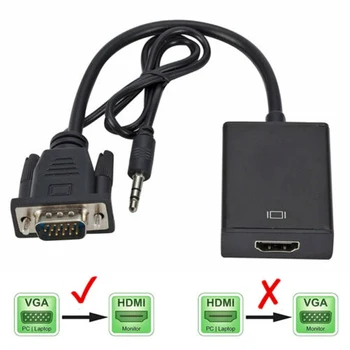 

Converter Digital to Analog Video Audio Adapter With Video VGA Male to HDMI Female 1080P Output HDTV Audio Adapter Converter