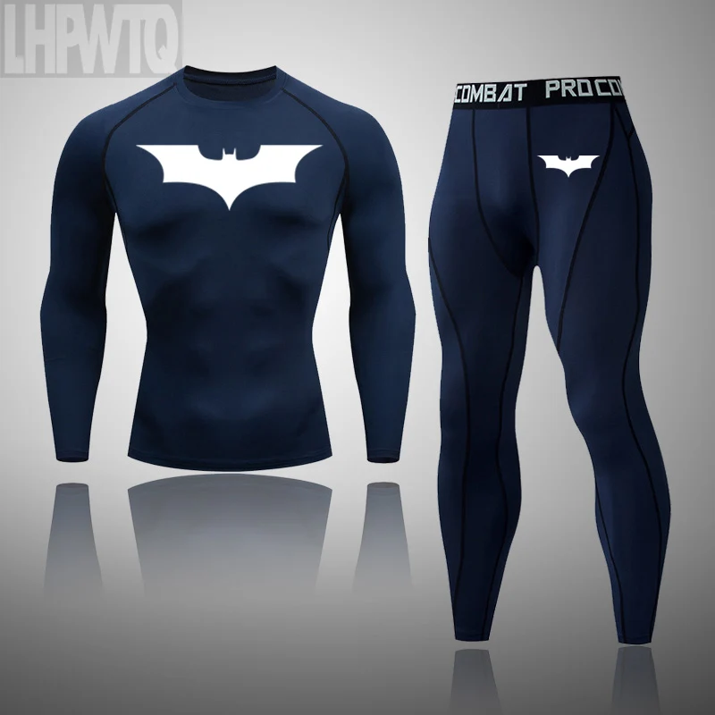 New Men's Thermal Underwear Winter Tracksuit Compression Gym Fitness Clothes Ski Suit Men Workout Tights Running Sport Wear