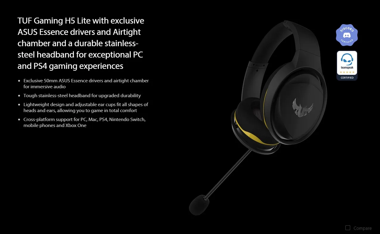 ASUS TUF Gaming H5 Lite 3.5mm with 