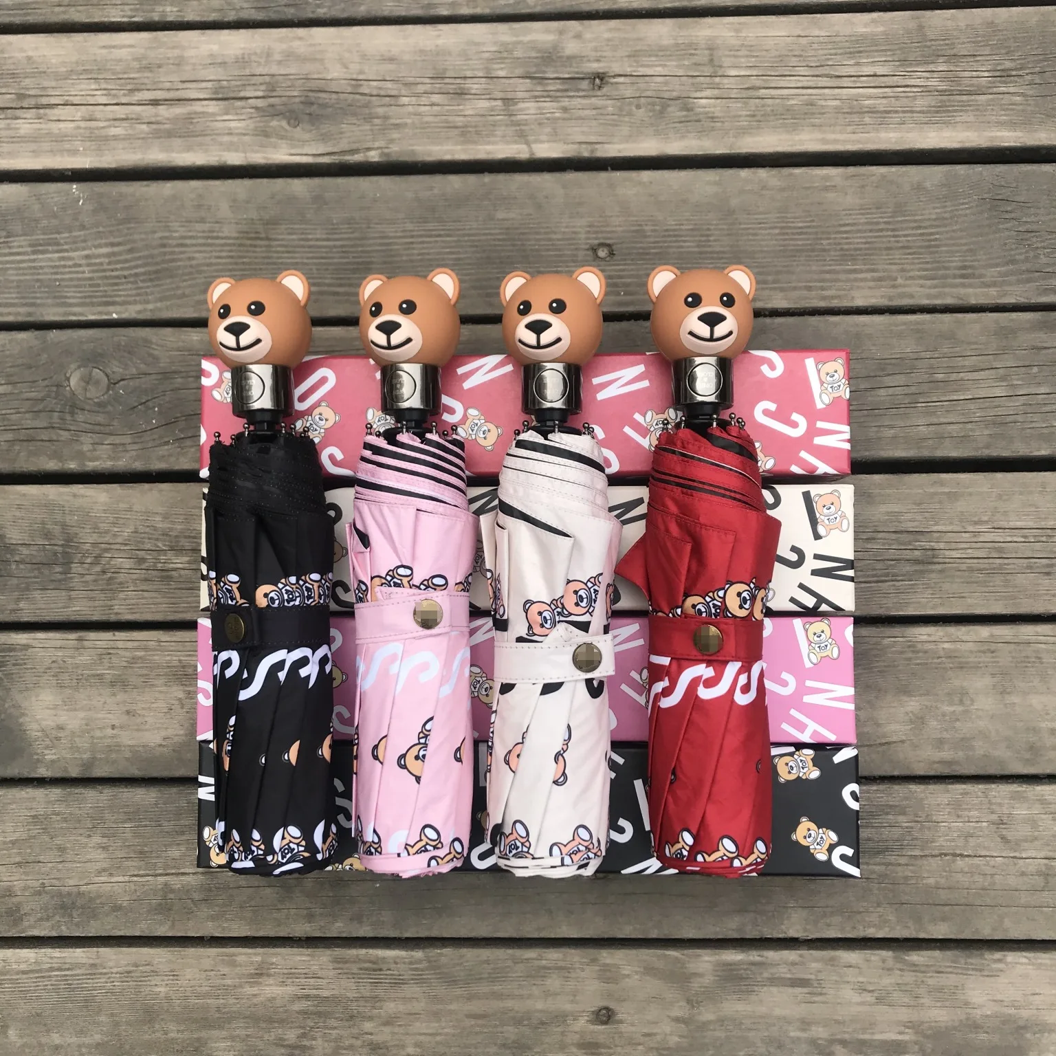 Paraguas de oso plegable automático para hombre y mujer, paraguas de oso con caja de regalo, 30%