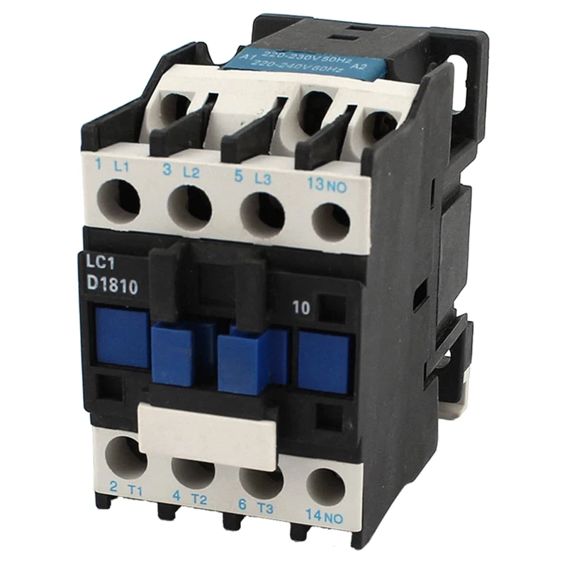 

Promotion! AC Contactor AC220V Coil 18A 3-Phase 1NO 50/60Hz Motor Starter Relay LC1 D1810 Black