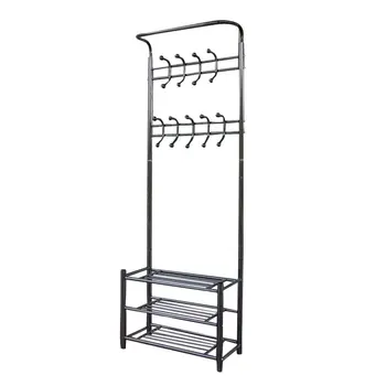 

Metal Garment Hat Coat Hanger Clothes Rack Shoes Shelf Organizer Shelves Hanger Stand Hanging Hooks Home Use Drying Rack