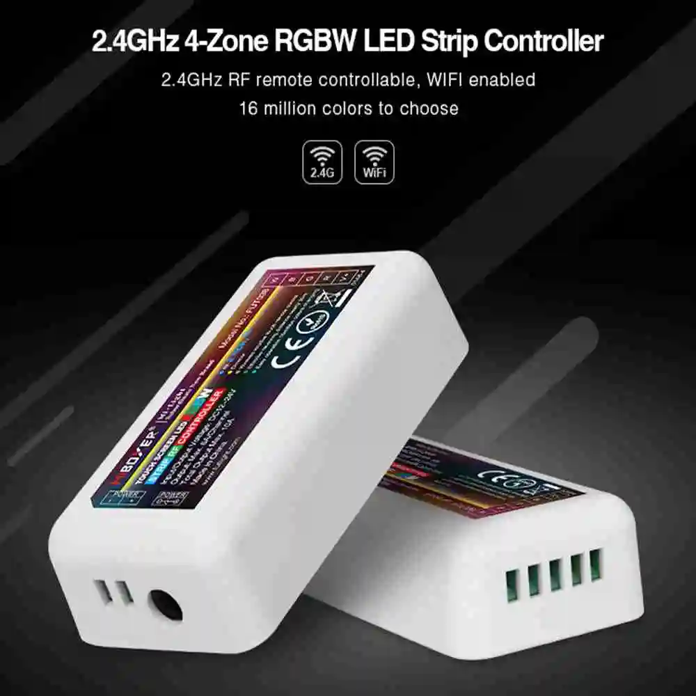

Miboxer FUT038 2.4GHz 4-Zone RGBW LED Strip Controller Support Smart Phone APP And Third Party Voice Control