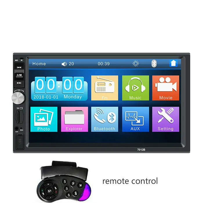 WITH REMOTE CONTROL Радио 2 Din общие модели автомобилей 7 ''ЖК сенсорный экран плеер Bluetooth аудио поддержка камера заднего вида 7012B - Цвет: WITH REMOTE CONTROL