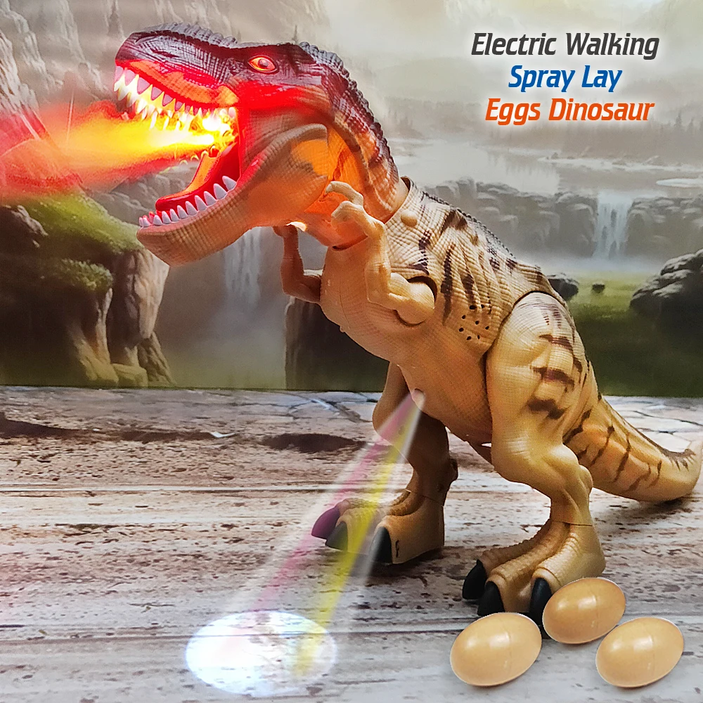 

Dinosaur Toy Kids Electric Walking Spray Lay Eggs Dinosaur Robot With Light Sound Music Mechanical Dinosaurs Model Toys Gifts