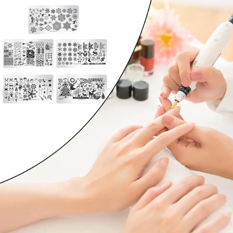

Christmas Nail Stamping Plate Rectangle Template Printing Manicure Stencil Tool Entertainment and Ornamental Integration