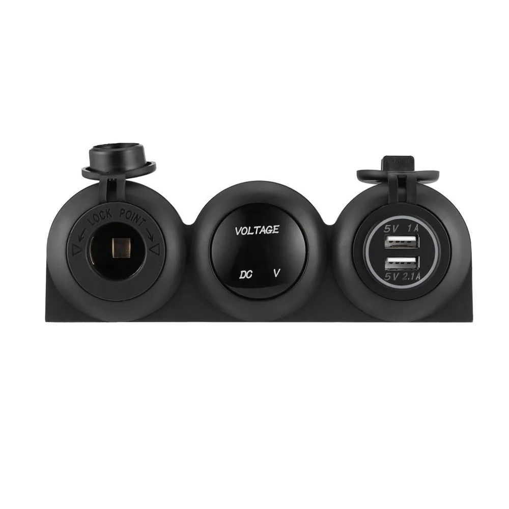 NewCar Зарядное устройство с двумя портами USB адаптер Зарядное устройство Водонепроницаемый 12 V-24 V Цифровой вольтметр, прикуриватель розетки Мощность выход для автомобиля лодка