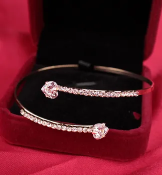 

Bracelet Lady Elegant Crystal Angel Wings Zircon Love Hearts Bangle Bracelet Adjustable Pulseira Браслет женский para mujer