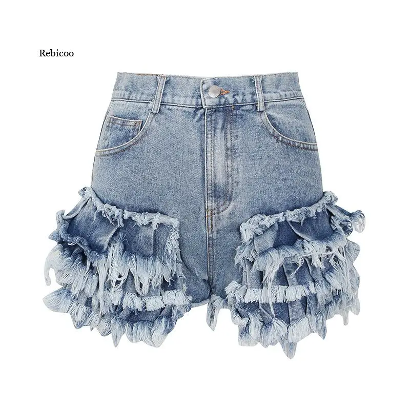 

Шорты женские повседневные с завышенной талией, асимметричные облегающие Короткие штаны в стиле пэчворк, с оборками и карманами, лето