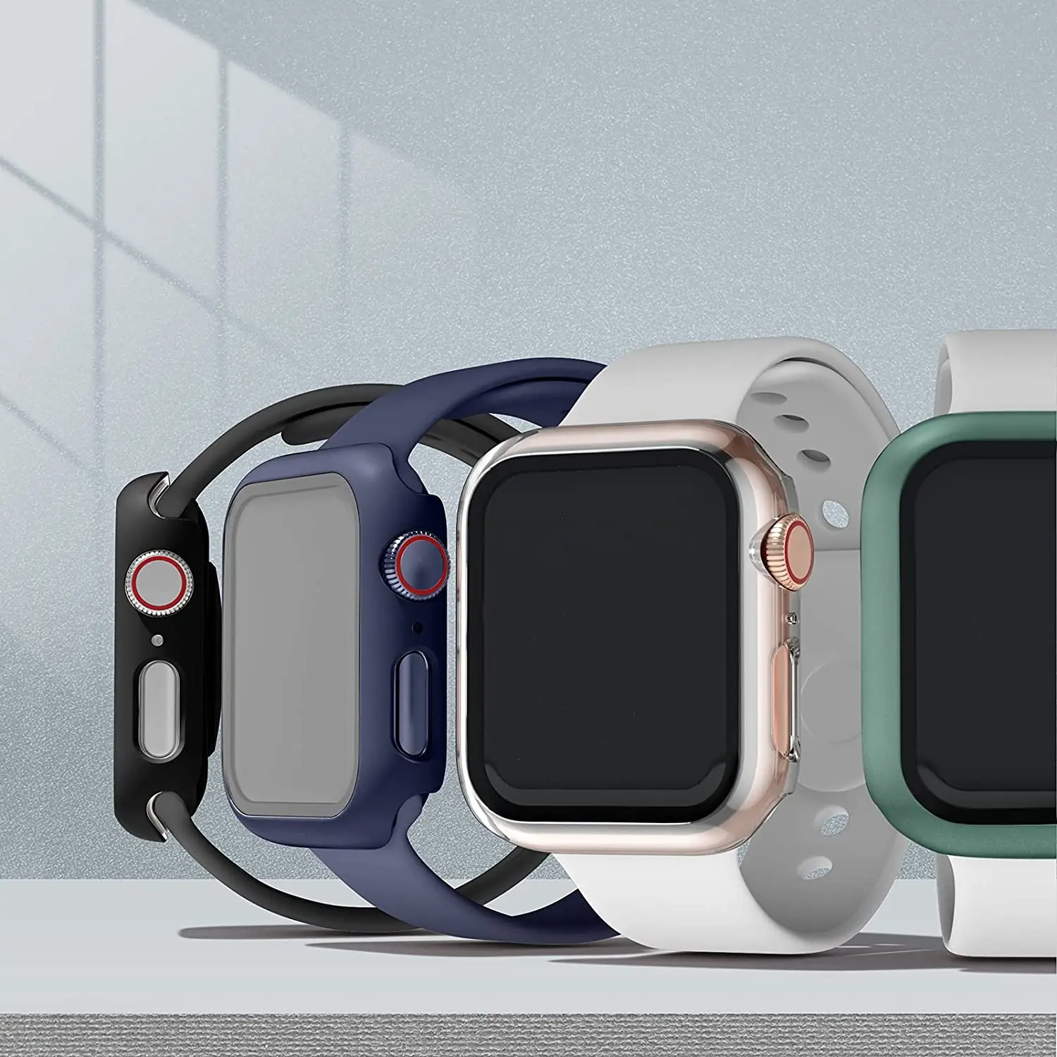 4pcs ü Ŀ ȭ ȣ ̽  ð 44mm 40mm, ϵ PC ̽ ȣ Ŀ iWatch ø 7 6 5 4 3 2 1 SE
