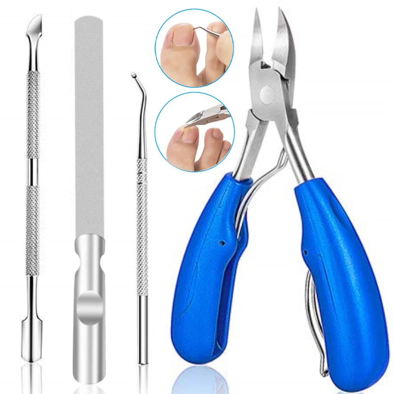 4pcs Hot Nail Clipper Set Stainless Steel Toenail Clippers Thick