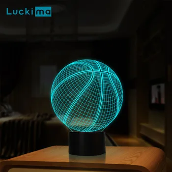 

7 Colors 3D Print Basketball Night Light USB Rechargeable LED Desk Table Lamp Touch Beside Lamp Home Decor Creative Gift