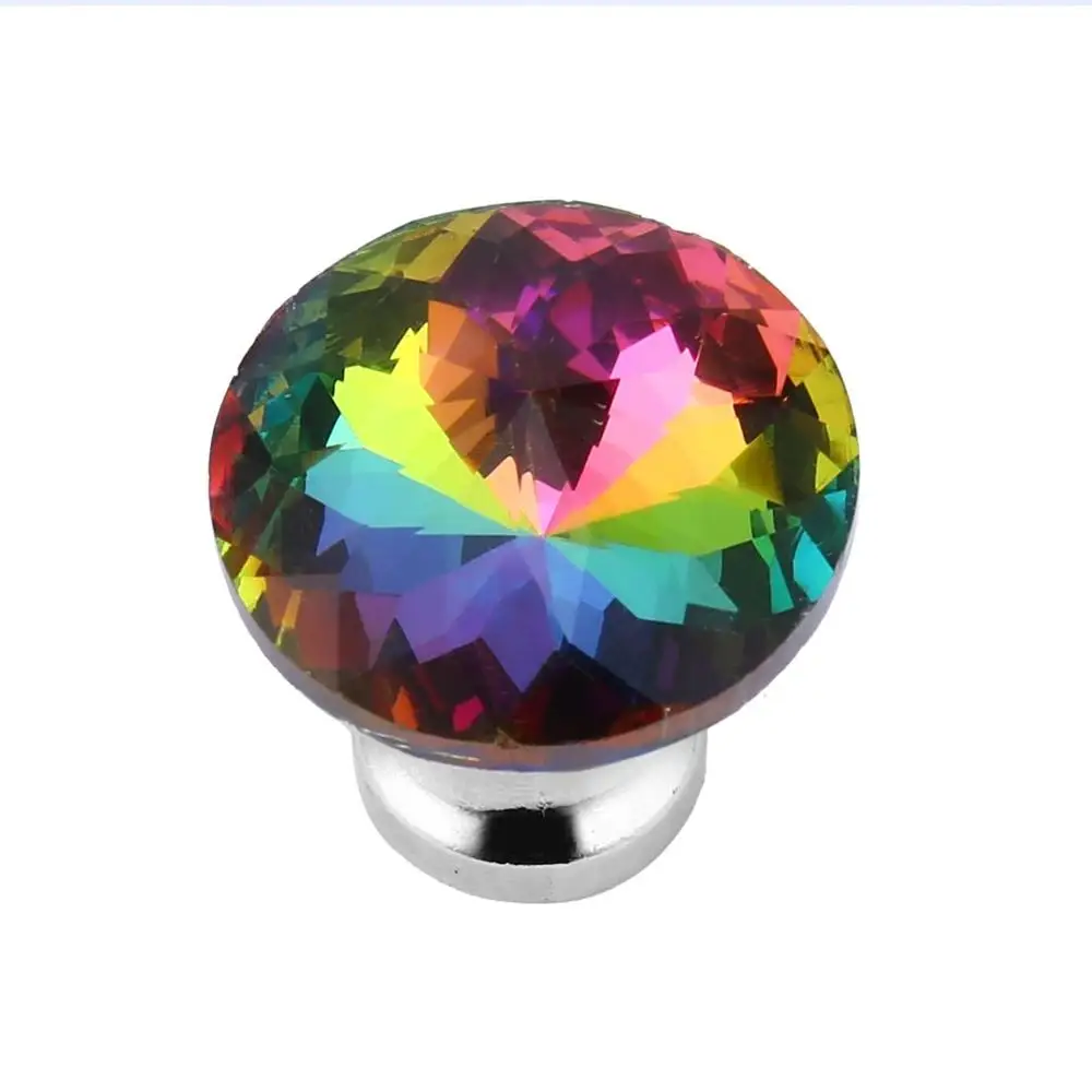 

10PCS Colorful Gorgeous Crystal Glass Knob Drawer Pulls Handle for Door Wardrobe, Cupboard,Dresser, Kitchen,Drawer, etc