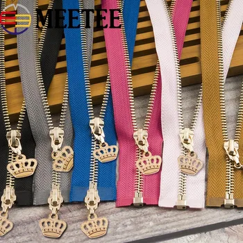 

1/2pcs 85cm 120cm 5# Crown Metal Zipper New Open-end Coat Jackets Zippers For Sewing Clothes Zips DIY Craft KY964