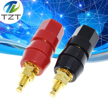 

TZT 1pair(black+red) Terminals Red Black Connector Amplifier Terminal Binding Post Banana Speaker Plug Jack Adapter Socket