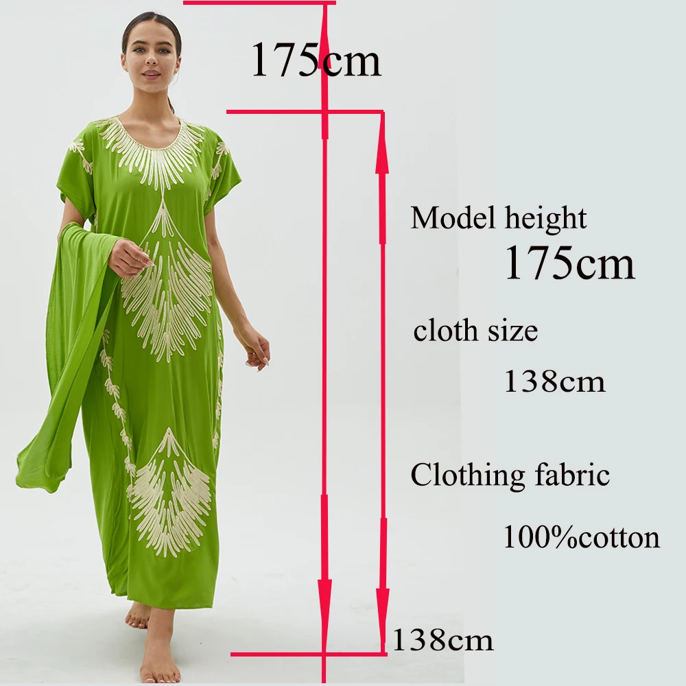 Cotton New2021 Kaftan Women's Abaya Africa Clothing Boubou African Femme Dashiki Maxi Dress Middle East,Dubai,Turkey,Casual Wear african dress style