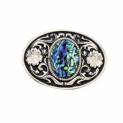 Western Belt Buckle Flash Shell Cowboy Rodeo Small Gold Belt Buckles for Men Women