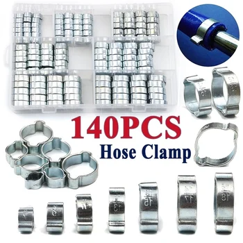 

140PCS Stainless Steel Zinc Plated Double Ear Hose Clamp With Storage Box/Bag assortment bolt home improvement
