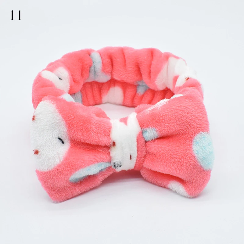 Winter Elastic Coral Fleece Hairband Bowknot Headband For Spa Bath Shower Makeup Face Wash Cosmetic Headband Hair Accessories star hair clips