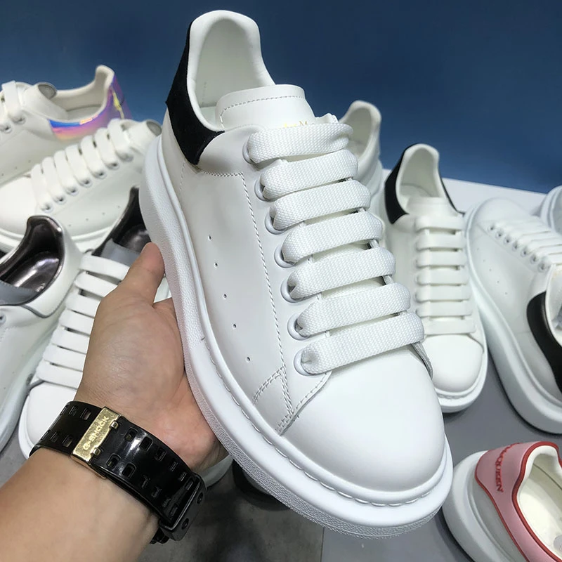 2021 New Mcqueen Rubber Tail Small White Shoes Women's Thick Soled High  Rise Leisure Sports Shoes Lovers Board Shoes Black Tail - Women's Vulcanize  Shoes - AliExpress