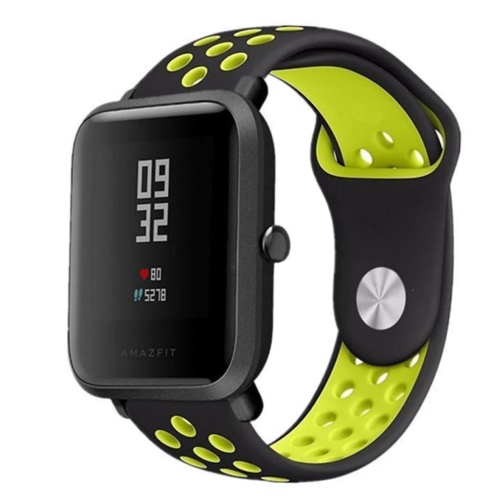 Силиконовый ремешок для Amazfit GTS 3/Pro/2/2e Mini/GTR 3 42 мм/47 мм/GTR2/stratos 2/3 спортивный браслет