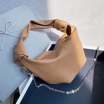 

Women Crossbody Bags 2020 Elegant ladies Shoulder bags Handbags Solid Color PU Leather Female Totes Fashion chain Crossbody Bag