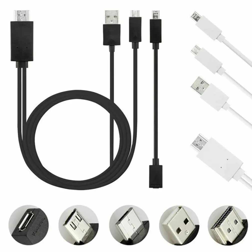 Универсальный 1,8 м 1080P HD ТВ Кабель-адаптер Android к HDMI 11pin 5pin интерфейсный кабель для MHL 5PIN 11PIN samsung S4 S5 NOTE htc LG