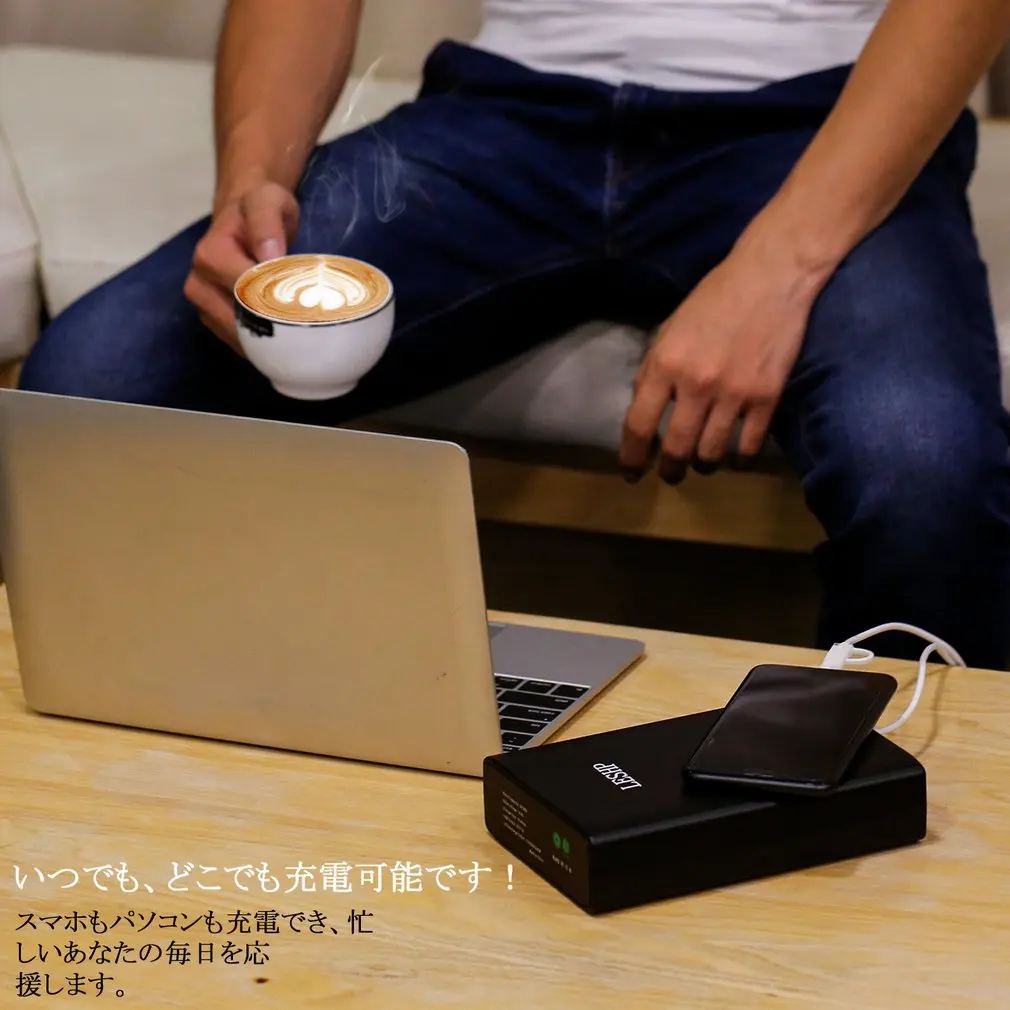 

27000mAh Portable Power Bank Travel Charger Built-in AC Output Dual USB LED Indicator For Macbook Laptops Smartphone